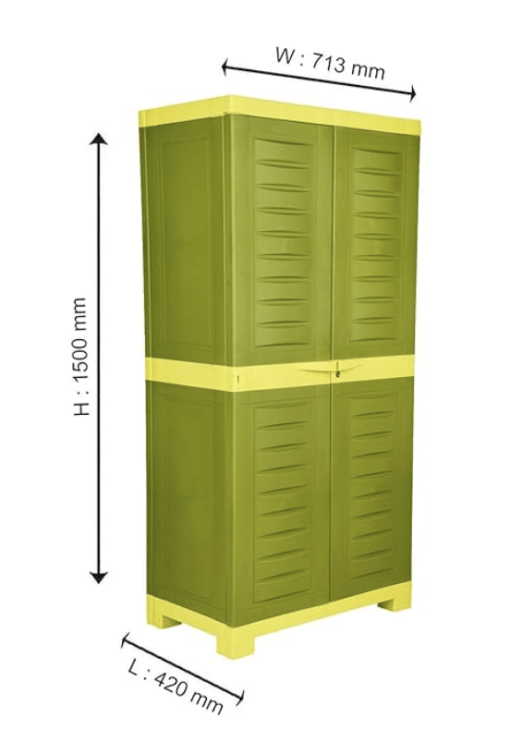 Supreme Fusion 02 Multipurpose Plastic Cupboard,Mehendi Green/Lemon Yellow - Image 4